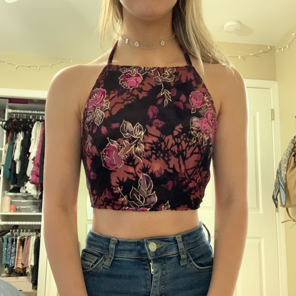 Princess Polly velvet crop top